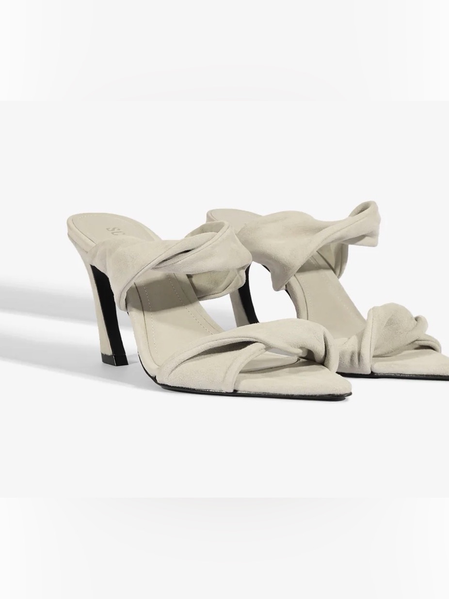 Tony Bianco Women’s Cream Knot-Detail Heeled Sandals Sz 9